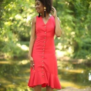 Gilli red button down midi dress.  Size M. Great condition, never worn.